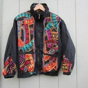 Rock Creek Track jacket Windbreaker Women's  S Floral Full Zip Y2K Vintage Retro